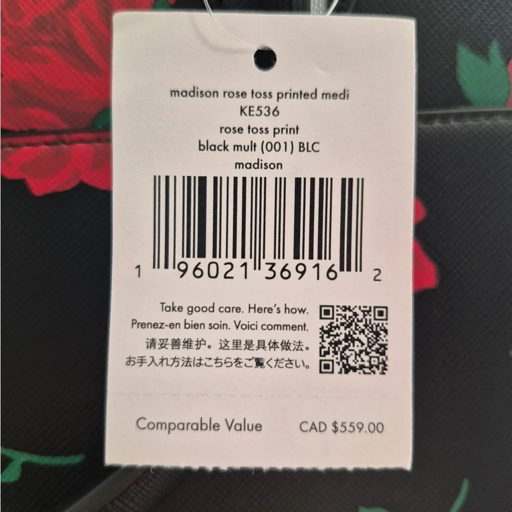 🥳HP🥳Kate Spade NWT Madison Rose Toss Printed Satchel
